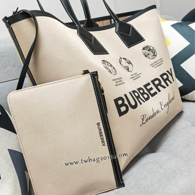 Burberry專門店新款大號托特包 巴寶莉棉質帆布手提購物袋 yxb1402